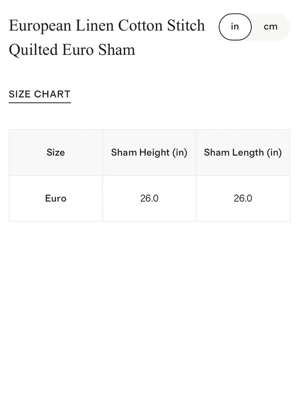 European Linen Cotton Stitch Quilted Euro Sham Natural Color